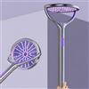 AVCXEC Racchetta Zanzare Elettrica Ricaricabile, Testa Rotante Racchetta Mosche Elettrica Con Estensioni Telescopiche e Base Racchetta Elettrica per Zanzare con LED Viola per Uso Interno ed Esterno