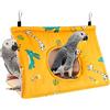 RANYPET Nido per Pappagalli Invernale Calda, Trespolo per Pappagalli, Amaca in Velluto Capanna Gabbia Volatili Nascondiglio Letto per Pappagalli, Parrocchetti Ondulati Lovebird - 29 x 19 x 19 cm