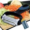 Neez 3 in 1 Pelapatate Professionale - Frutta, Carote, Zucca, Pela Patate e Verdure per Cucina - Buone Prese Acciaio Inossidabile Julienne Affetta (Nero)