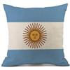 Crazyon Copricuscino decorativo con bandiera nazionale in cotone e lino, 45 x 45 cm, Argentina, 45 x 45 cm