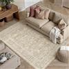 PureCozy Vintage Tappeto Salotto 120x170cm Beige Camera da Letto Tappeti Antiscivolo Lavabile in Lavatrice Grande Tapette Soggiorno Cameretta Bambino Carpet Pelo Corto Rug