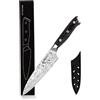 MOSFiATA Coltello Spelucchino Coltello per Verdure Frutta con Fodero, Acciaio Inossidabile Tedesco, Manico in Micarta, per Sbucciare e Intagliare