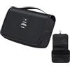 AUMEEKO Beauty Case da Viaggio, Borsa da Toilette da Appendere, Beauty da Viaggio Impermeabile, Toiletry Organizer per Donne Uomo, per Viaggi Affari Campeggio, Nero
