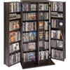 VEVOR Armadietto Porta CD DVD Portaoggetti Multimediale 6 Ripiani, Mobiletto per CD DVD Giochi con Ante Ripiani Regolabili da Ufficio Studio Soggiorno, Mobiletto Portaoggetti 610x368x1270 mm, Marrone