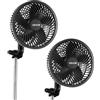 VEVOR Ventilatore a Clip per Piante, Ventilatore Ricaricabile per Grow Box con Porta Type-C, Velocità Multiple e Modalità di Circolazione, Controllo Intelligente, Oscillazione Potente, Confezione da 2