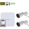 Ajax NVR Kit videosorveglianza Bianco + Telecamera Bullet 5Mp + Hard Disk 1Tb - 70936