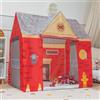 Selonis Tenda Stazione Dei Pompieri Per Bambini SENZA Palline Casetta Da Gioco Con Design Realistico Ideale Per Interni Ed Esterni Per Stimolare L'immaginazione, Rosso-Grigio