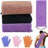 REBECCAHOWARD 3 spugne a rete africane con 3 guanti da bagno, nylon africano, spugna esfoliante con corda a mano, per doccia, 29,5, riutilizzabili, per uomini e donne