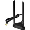 RUIZHI Antenna Wi-Fi dual band 8 dBi 2,4 GHz 5 GHz 5,8 GHz RP-SMA adattatore con base magnetica per Router Extender Range WiFi Mini PCI Express PCIE Scheda di Rete Wireless Videocamera