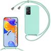 Beajew Custodia per Xiaomi Redmi Note 11 Pro/Note 12 Pro 4G Cover con Regolabile Rimovibile Corda da Catena Collana Necklace Antiurto Cordino Collari per Xiaomi Redmi Note 12 Pro 4G, Verde Menta