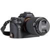 MegaGear Sony Alpha A7S II, A7R II, A7 II Ever Ready Custodia metà copertura in finta pelle per Fotocamera con Tracolla - Nero - MG1123