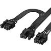J&D Cavo Pcie, 60 cm 8 Pin a Doppio 6+2 Pin, Cavo di Alimentazione Gpu Maschio a Maschio, Compatibile con Gli Alimentatori Modulare Aresgame (60cm+18cm), Confezione da 1