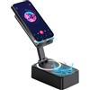 AOUZOVLI 4 In 1 Supporto Telefono + Altoparlante Bluetooth + Power Bank (800 Mah) + Luci Colorate, Supporto Telefono Con Caricatore, Altoparlante Portatile Da Scrivania