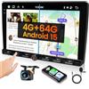 Hikity 8 Core 4+64G Autoradio Android 9 IPS Schermo Radio Wireless CarPlay Android Auto Bluetooth 5.0 Freisprecheinrichtung Navi GPS WiFi FM RDS EQ Mirror Link Manopole con Auto Camera