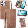 Fertuo Cover per OPPO A6 Pro 5G, Custodia a Libro in Pelle PU Flip Case con Porta Carte, Chiusura Magnetica e Cinturino [Disegni di Fiori] Portafoglio Interno Silicone Antiurto, Marrone