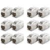 deleyCON 12 Pezzi CAT 7 Accoppiamento Keystone Metallo 2x RJ45 Jack Connettore per RJ45 Patch Cable 600 MHz 10 Gbps LAN DSL Ethernet e Utilizzabile Come Keystone - Argento