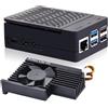 GeeekPi Custodia in ABS per Raspberry Pi 5, con dispositivo di raffreddamento attivo Armor Lite V5 per Raspberry Pi 5 4GB/8GB/16GB, supporto ufficiale Pi5 Active Cooler