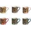 H&H Botanic Winter Set 6 Tazzine da Caffè, New Bone China, cc110