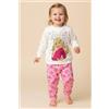 Sabor Pigiama caldo cotone Barbie interlock neonata bambina MT32K2054, PANNA/ROSA MEDIO