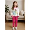 Disney Pigiama caldo cotone Principesse Disney interlock neonata bambina DY32A1438, PANNA/FUXIA