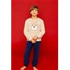 Noidinotte Pigiama neonato bambino orso maglia coral fleece Noidinotte pantalone micropile FT605AS, Plaid