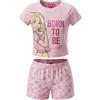 Sabor Pigiama cotone estivo Barbie neonata bambina MT34P4288, ROSA CHIARO