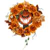 Outsunny Ghirlanda Halloween, Design Spaventoso di Zucca, Foglie Autunnali, Effetti luminosi, Plastica | Aosom Italy