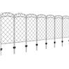 Outsunny Lot de 7 recinzioni da giardino decorative in metallo con ornamenti - 344L x 110H cm nero