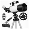 Outsunny Telescopio astronomico 70 mm, 0x/16x, con treppiede regolabile, Bianco | Aosom Italy