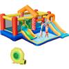 Outsunny Castello Gonfiabile con 2 Scivoli 2 Tappeti Elastici e Piscina per Bambini +3 Anni Include Pompa e Borsa per il Trasporto per Interno Esterno 380x370x230 cm Multicolore | Aosom Italy