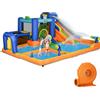 Outsunny Castello Gonfiabile per Bambini con Scivolo Piscina Muro d'Arrampicata Pompa e Borsa di Trasporto 430x420x200cm Multicolore | Aosom Italy