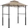 Outsunny Gazebo per barbecue a due livelli tettoia per giardino con luce LED 240 x 150 x 250 cm kaki | Aosom Italy