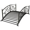 Outsunny Ponte da giardino Ponte per stagno Decorazione per giardino dim. 119L x 67B x 47H cm con ringhiera motivo di tralci di vite Nero | Aosom Italy