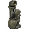 Outsunny Fontana, pompa regolabile, resistente alle intemperie, 25 cm x 24 cm x 60 cm, Grigio | Aosom Italy