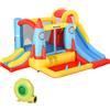 Outsunny Castello Gonfiabile con 2 Scivoli Trampolino e Piscina per Bambini +3 Anni con Pompa e Sacca da Trasporto per Interno Esterno 330x265x185 cm Multicolore | Aosom Italy