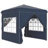 Outsunny Gazebo pop-up 2,5 x 2,5 m con pareti laterali e borsa, tenda da giardino regolabile in altezza UPF50+, Blu scuro | Aosom Italy