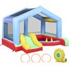 AIYAPLAY Castello gonfiabile per bambini con soffiatore scivolo trampolino piscina di palline gioco degli anelli tettuccio | Aosom Italy