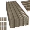 Outsunny Set di 12 Pannelli per Tetto in Acciaio Zincato 7m² per Casetta degli Attrezzi Tettoia 129x45cm Marrone | Aosom Italy