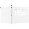 Outsunny Pannelli laterali per gazebo 3 x 3 m pannelli per gazebo con finestra set da 2 tessuto Oxford bianco | Aosom Italy