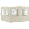 Outsunny Pannelli laterali per gazebo, 4 pannelli laterali per gazebo da giardino, con cerniera, gazebo 3 x 4 m, bianco crema | Aosom Italy