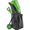 Outsunny Trituratore Elettrico di Vegetali 2500 W, Trituratore per Rami con Sacco di Raccolta 45L, 4300 giri/min, 44x34x96cm, Verde | Aosom Italy