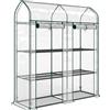 Outsunny Serra da giardino, Piccola serra da balcone con scaffali a 3 livelli in telo PVC e telaio in acciaio, 143 x 46 x 165 cm, trasparente | Aosom Italy