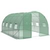 Outsunny Serra tunnel da giardino 12 m², serra tunnel da giardino 295x400x200 cm porta e 8 finestre, telo PE 140 g/m² verde | Aosom Italy
