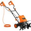 Outsunny Motozappa elettrica 1500W con impugnatura pieghevole, larghezza di lavoro 40 cm, profondità di aratura 9 cm, 6 lame, arancione | Aosom Italy