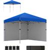 Outsunny Tenda Pieghevole Pop-up 3x3 m con 2 Pareti Laterali Anti-UV Altezza Regolabile Sacchi di Sabbia e Borsa di Trasporto Blu | Aosom Italy