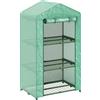 Outsunny Serra da Giardino a 3 Livelli Porta Avvolgibile Telaio in Metallo Copertura in PE Anti-UV 69x49x125 cm Verde | Aosom Italy