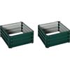 Outsunny Set di 2 aiuole rialzate, orto quadrato da giardino per verdure, fiori, acciaio zincato 60 x 60 x 30,5 cm, verde | Aosom Italy