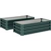 Outsunny Set di 2 Fioriere da Esterno Grandi in Acciaio Zincato Orti Urbani per Terrazza Giardino 110x50x30 cm Verde | Aosom Italy