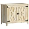Outsunny Armadio da giardino in legno, armadio da esterno in legno con ripiani e doppie porte, 110 x 60 x 88,5 cm, legno naturale | Aosom Italy