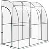 Outsunny Serra da giardino addossata, serra da balcone, telo rinforzato in PVC, 2 porte avvolgibili, 214 x 118 x 212 cm, trasparente | Aosom Italy